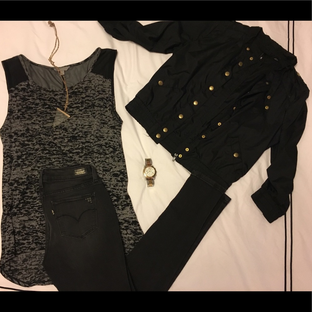 H&M black members only, light weight jacket